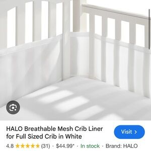 Halo White Breathable Mesh Crib Liner